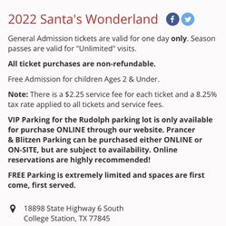 Santa Wounderland Tickets! 