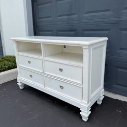 Classic Solid Wood White Chest - Media Console