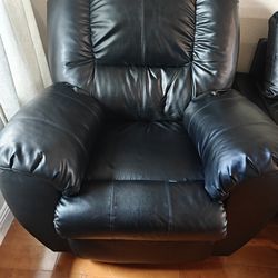 Black leather recliner