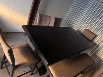 Dinning table 4 chairs and bench