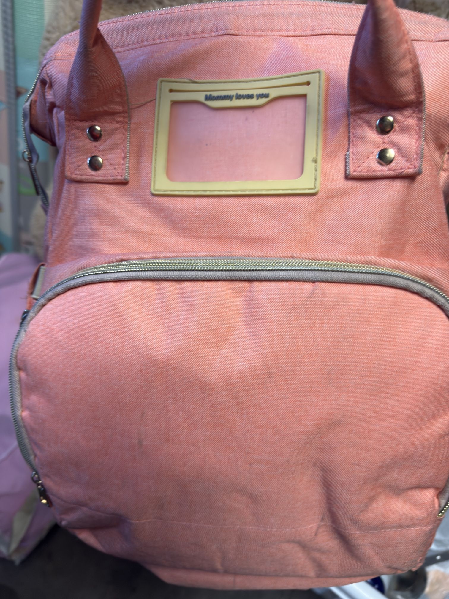 Peach Diaper Bag Backpack