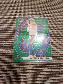 2025 Panini Mosaic Green Prizm Matthew Stafford #96 Rams