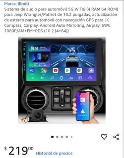 Car System for 10.2 Inch Jeep Wrangler/Patriot Radio