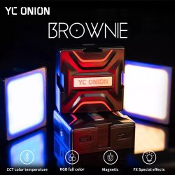 YC Onion Brownie RGB On Camera Video Light Black 360 Full Color Fill Lamp Pocket 3200k-6000k NIB
