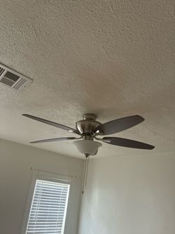 52” Ceiling Fan with Light – Brushed Nickel & Dark Wood