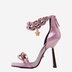 Versace Pink Chain Detail Stiletto Heels Size 40