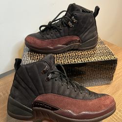 Jordan 12 Retro SP x A Ma Maniere W8.5/M7 Black Burgundy DV6989-001 Sneakers