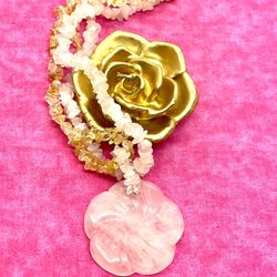 Rose Quartz and Citrine Necklace
