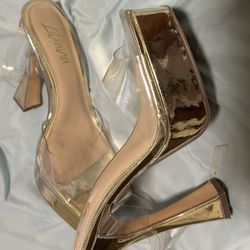 Clear Gold High Heels 