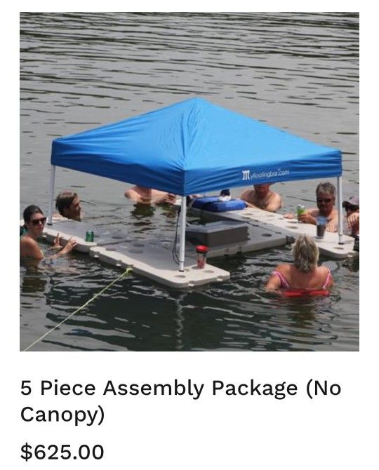 My Floating Bar 5 Piece Connectable Cooler Floats. Has 4 connectable Table sections and 1 cooler float section with storage bag.