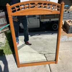 Vintage Solid Wood Mirror Good Condition 