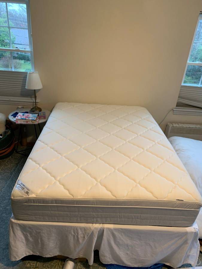 Full size mattress, cooling gel topper, and frame
