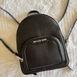 Michael Kors Jaycee XS Convertible Zip Pocket Backpack Bag Leather Black