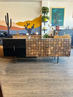 TV Stand / Buffet / Black and Wood / Low Profile / NEW!