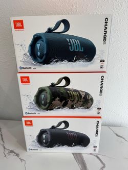 Brand new JBL Charge 6 portable Bluetooth speakers. Has Bluetooth V5.4 and 28 hours battery life. Is IP67 waterproof and dustproof. Can also function 