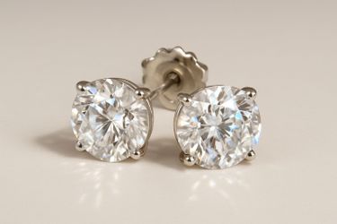 2ctw Lab Diamond Stud Earrings (1ct Each) – F VS1 – 14K White Gold