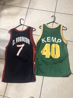 Classic NBA jerseys USA #7 David Robinson #40 Seattle supersonics Sean Kemp