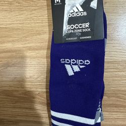New Unworn Purple/White Soccer Socks 