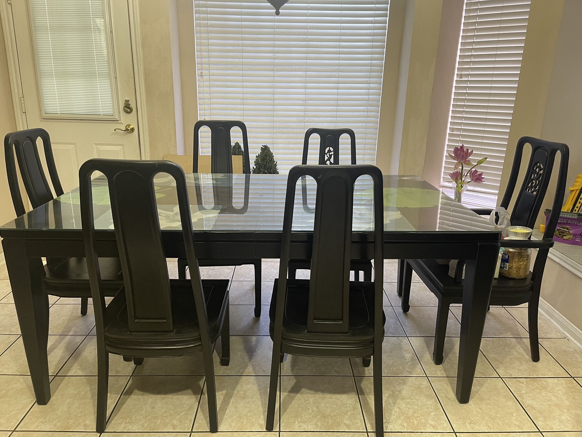 Solar Eclipse Price Reduction Offer! Elegant Formal dining room Table With  8 Chairs With Customized Yellow Gold Cushion Seats