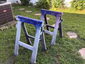 Folding Plastic Sawhorses – Set of 2