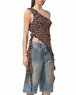 AFRM Vivica One Shoulder Ruffle Tfloral print one-shoulder ruffled asymmetrical size M