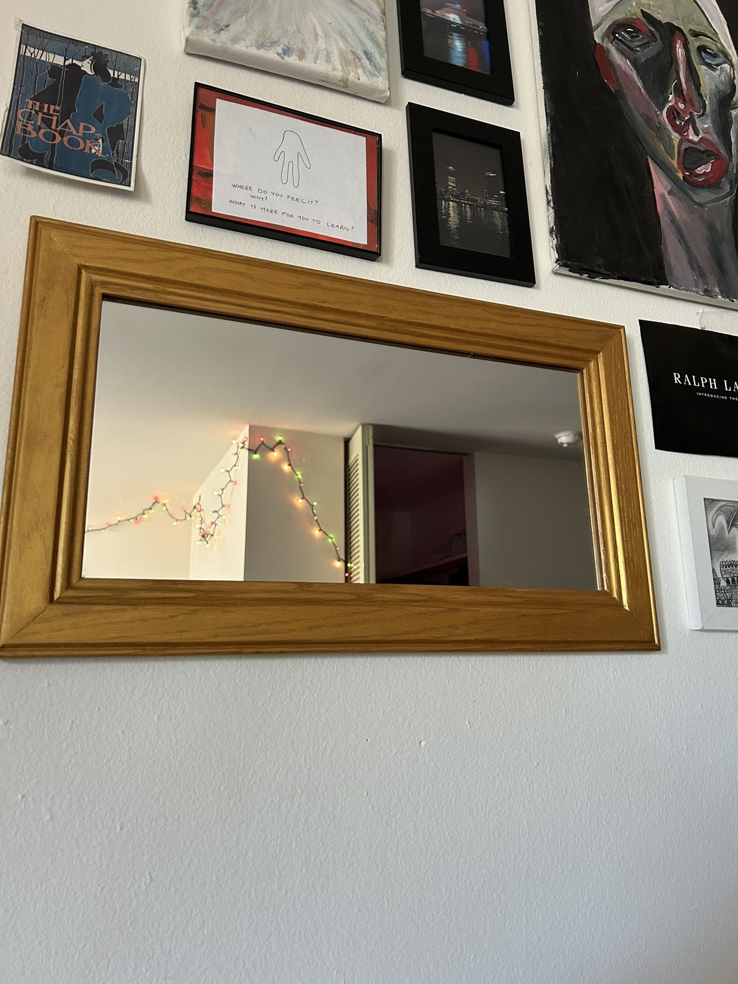 Gold Painted Wood Framed Mirror