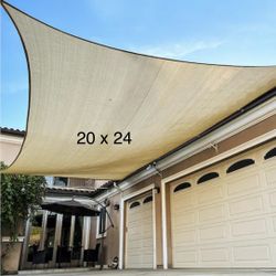 20’ X 24’ Sun Shade Rectangular Sun Sail Sun Screen- Beige 