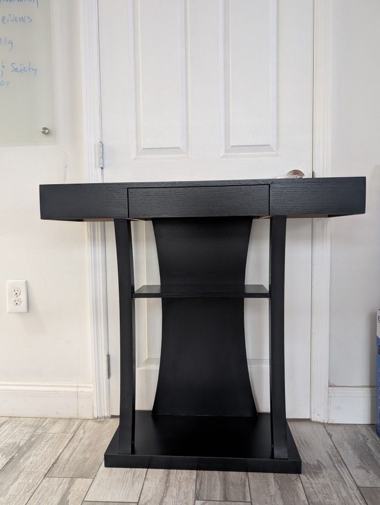 Solid Sheesham Wood Console Table for Living Room | Wooden Side Entrance Table for Home & Office with 1 Drawer & 1 Shelf Storage 