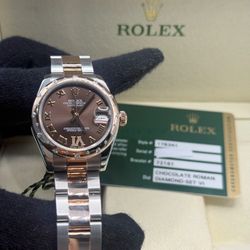 Rolex Datejust 31 – Chocolate Roman Diamond Dial