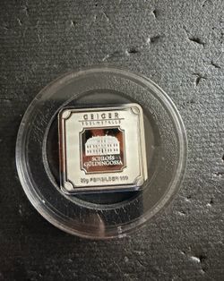 20-gram Geiger Edelmetalle .999 fine silver bar raw