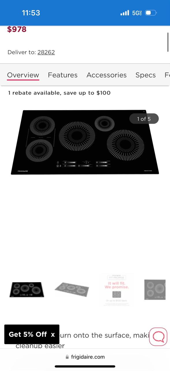 New 36 Inch Induction Cooktop 