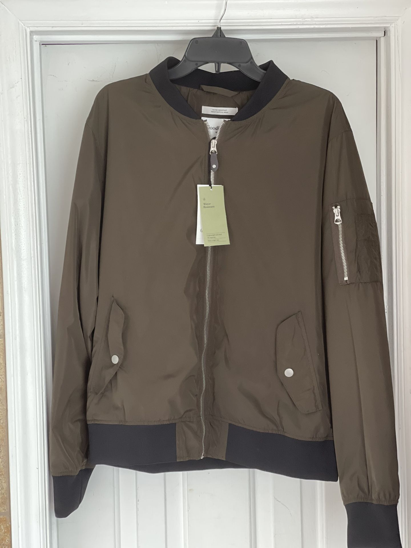 Bomber Jacket Olive Green Size Large