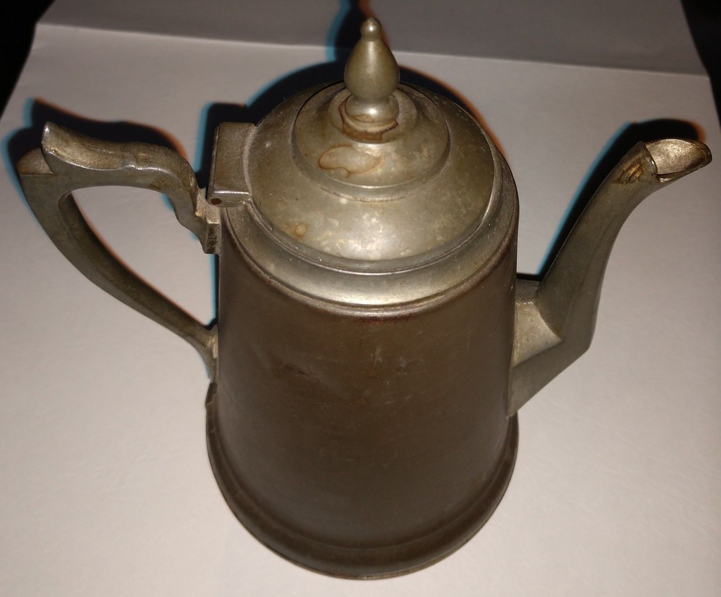 Antique Manning Pewter Teapot Copper Base