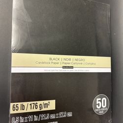 Recollections " BLACK " Cardstock Paper 8.5" x 11" 50 sheets