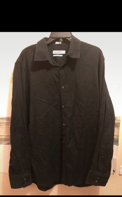 Men's Calvin Klein Black Dress Shirt Size Large