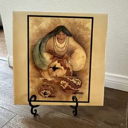 Native American Art G. E. Mullan Decorative ceramic tile 