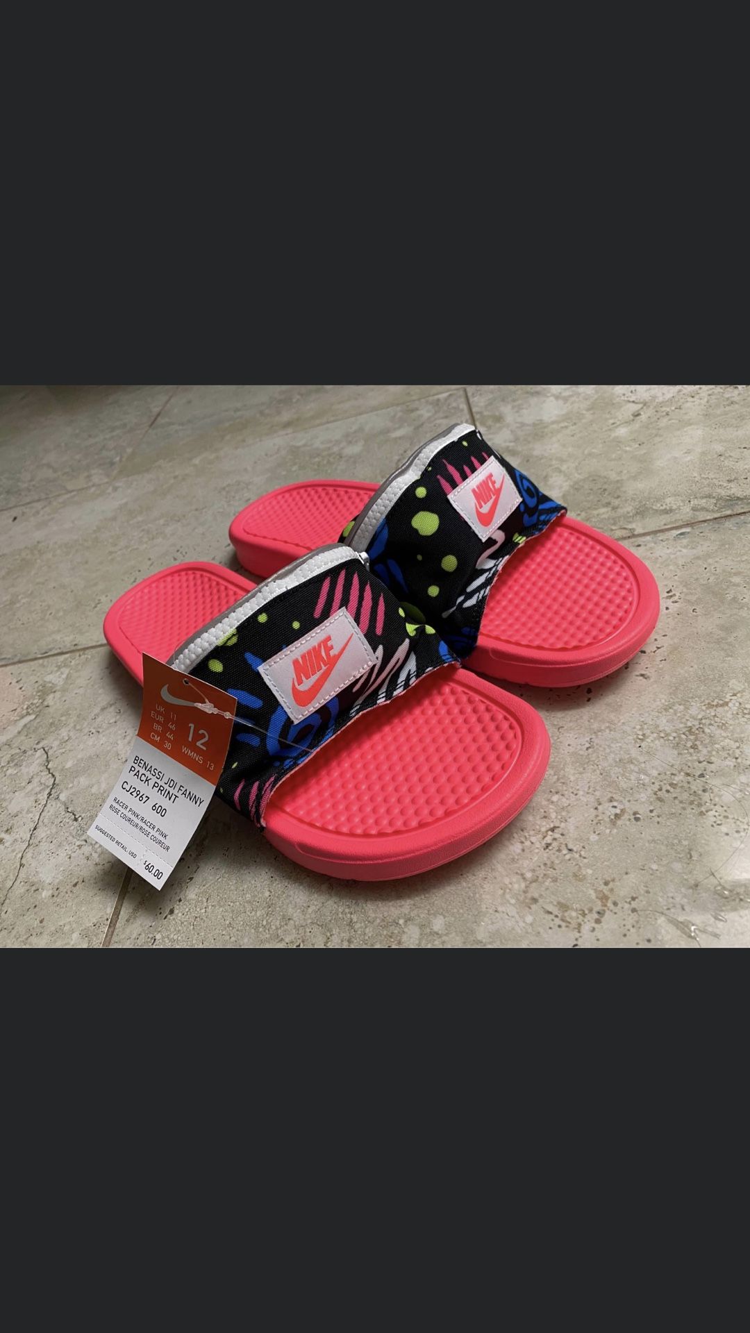 Nike Benassi JDI Fanny Pack Slides Size 12