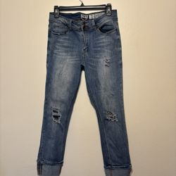 Indigo Rein Blue Distressed Ankle Jeans