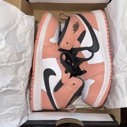 Jordan 1 Mid Pink Quartz Smoke Grey 9c Toddler