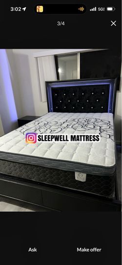New king bed frame with mattress