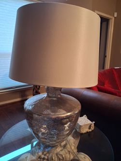 Large Silver Lamp 30" H, 3 way