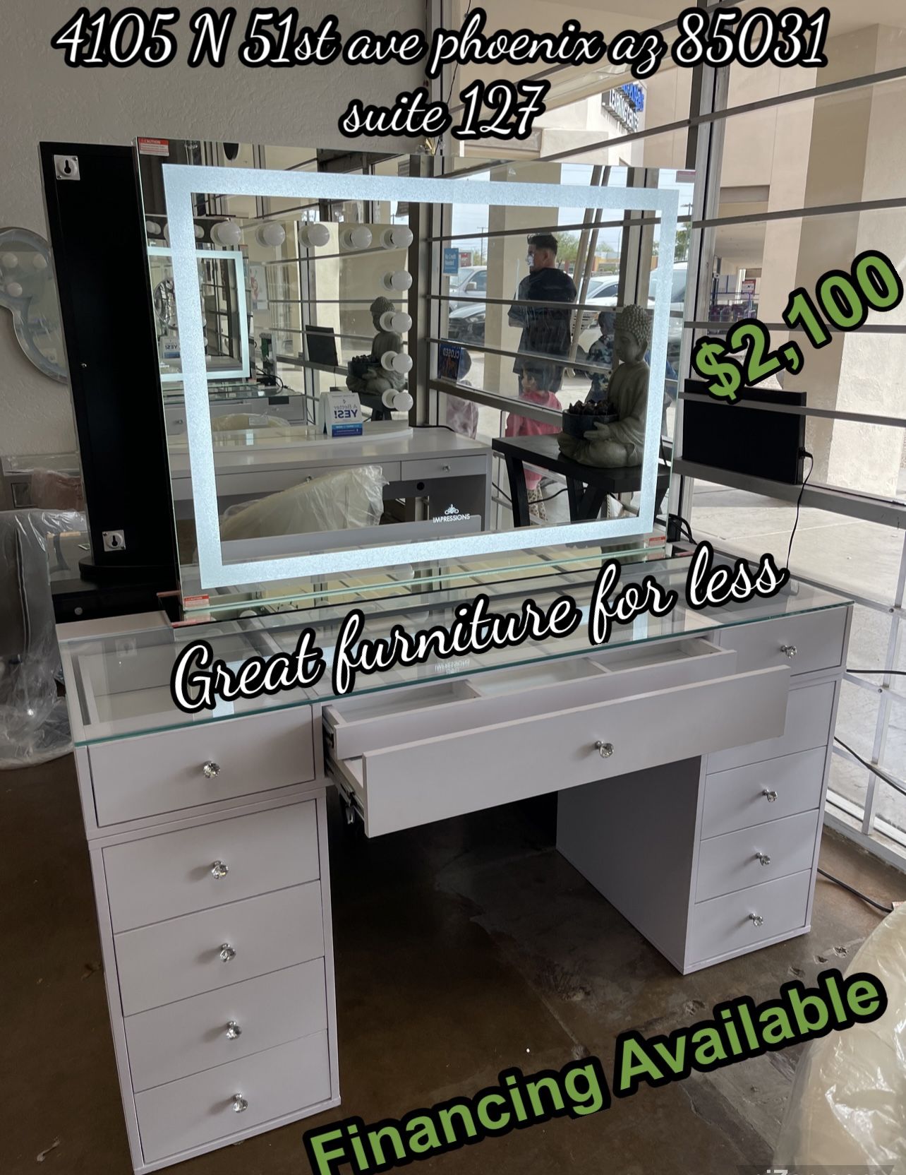 Impressions Vanity With Bluetooth Mirror Brand New