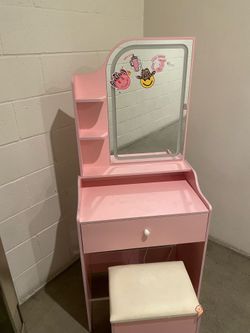 Vanity, pink for girls and stand