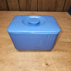 Butter Dish Blue WESTINGHOUSE Promo Butter Canister Hall China Company Container