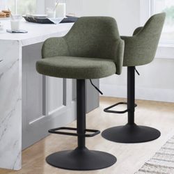 Pop Maison Boucle Green Swivel Bar Stools