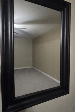 Black Framed Wall Mirror – 36” x 24”