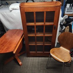 Solid Wood Bistro Table And Cabinet 