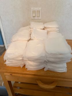 White disposable diapers
