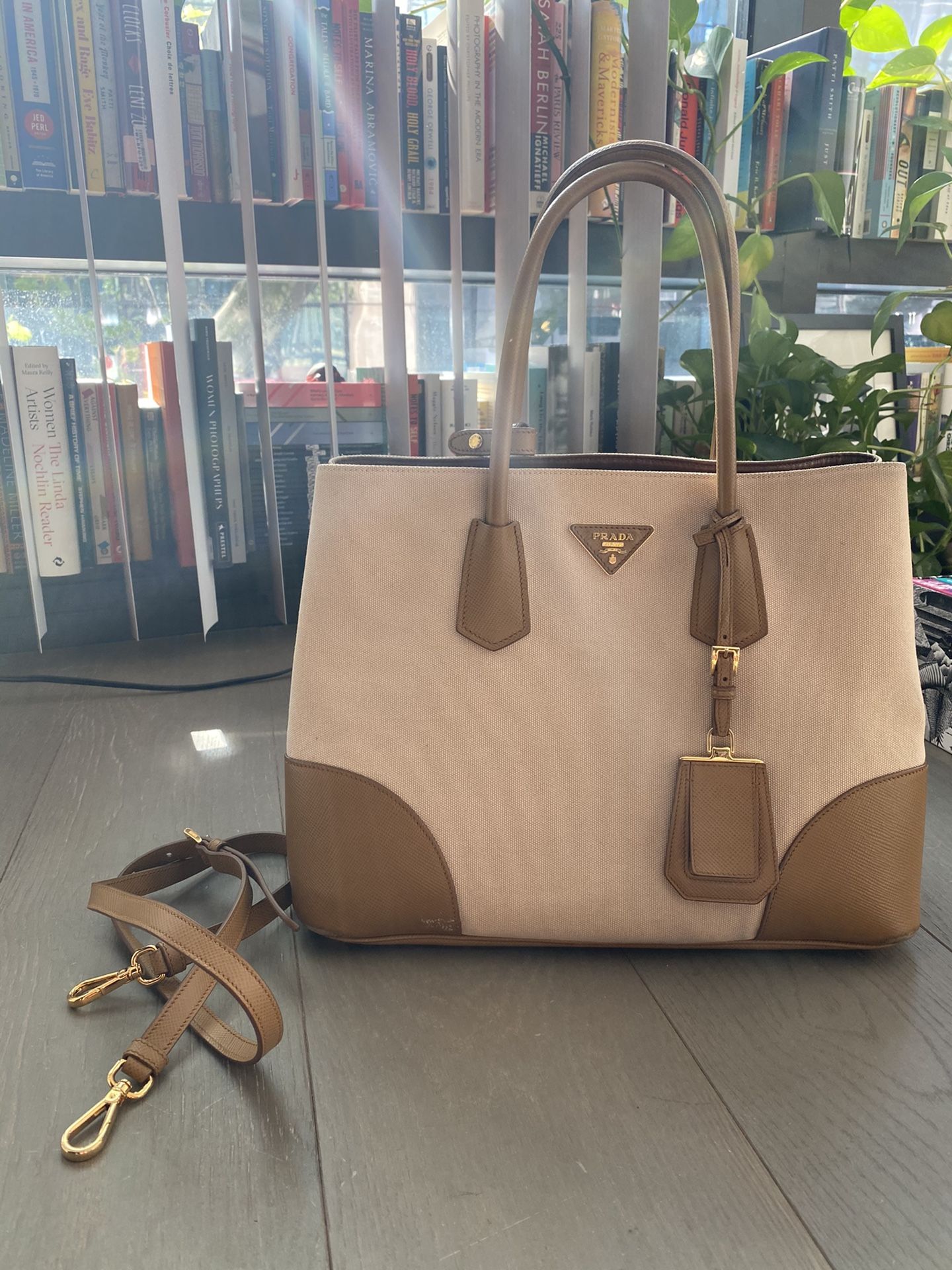 PRADA Canvas Tote Bag with Strap