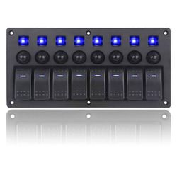 8 Gang Marine Rocker Switch Panel $25